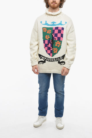 Maglione a Collo alto Ricamato
