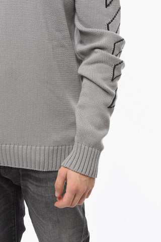 PERMANENT Maglia Girocollo con Ricamo a Contrasto