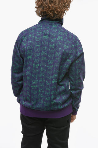 Two-Tone Mock Neck Sweatshirt with Zip Closure