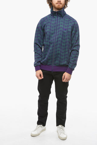 Two-Tone Mock Neck Sweatshirt with Zip Closure