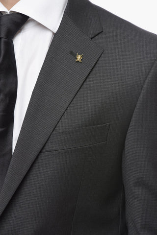 CC COLLECTION Abito Pin Check RIGHT in Lana Vergine Stretch con Tasche ad Aletta