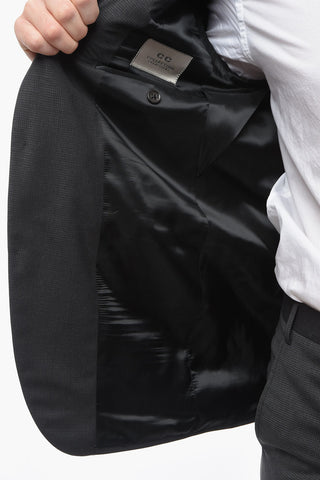 CC COLLECTION Abito Pin Check RIGHT in Lana Vergine Stretch con Tasche ad Aletta