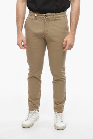 Pantaloni Chino in Cotone Stretch a Vita Regolare