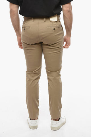 Pantaloni Chino in Cotone Stretch a Vita Regolare
