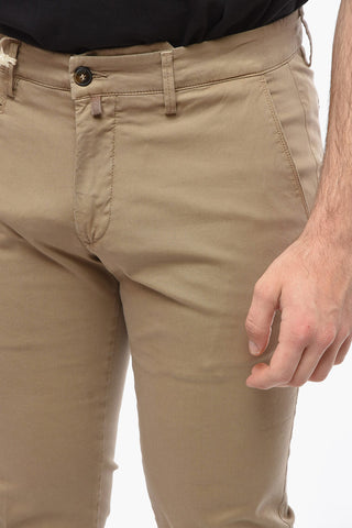 Pantaloni Chino in Cotone Stretch a Vita Regolare