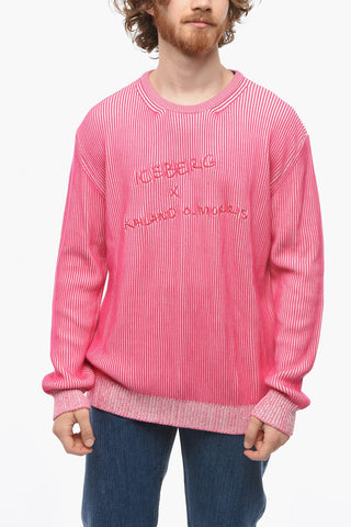 KAILAND O.MORRIS Ribbed Lightweight Sweater with Embroidered Logo