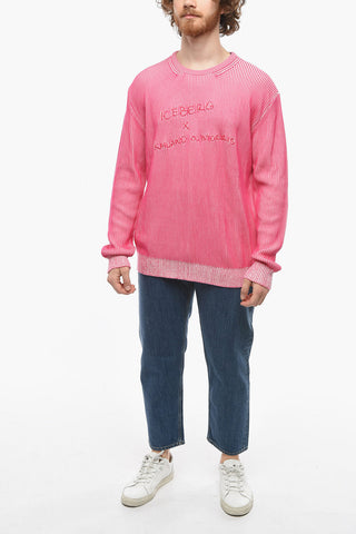 KAILAND O.MORRIS Ribbed Lightweight Sweater with Embroidered Logo