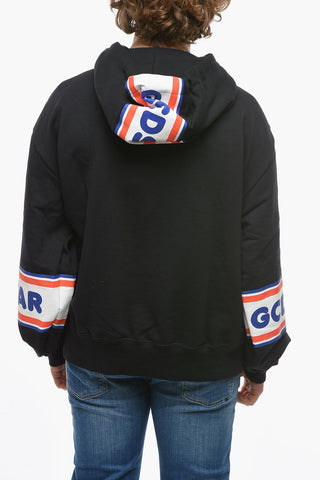 Felpa Hoodie Con Banda Logo Frontale
