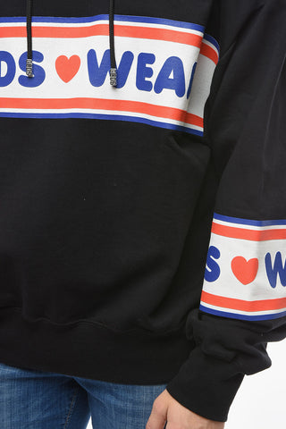 Felpa Hoodie Con Banda Logo Frontale
