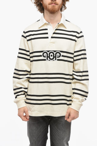 Striped Two-Tone RUGBY 2-Buttons Polo Shirt