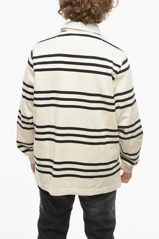 Striped Two-Tone RUGBY 2-Buttons Polo Shirt