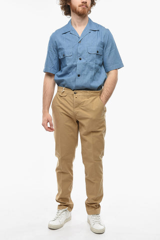 Pantaloni Chino in Cotone Stretch a Vita Regolare