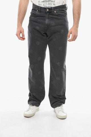 All Over Monogram Dark Wash Relaxed Fit Jeans 21cm