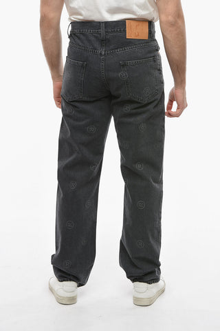 All Over Monogram Dark Wash Relaxed Fit Jeans 21cm