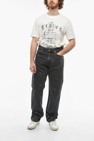 All Over Monogram Dark Wash Relaxed Fit Jeans 21cm