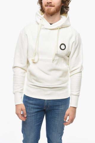 Fleeced-Cotton Hoodie with Metallic Eyelet Detail