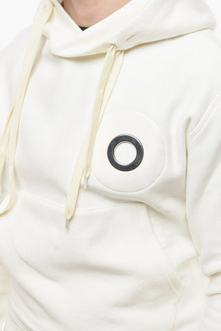 Fleeced-Cotton Hoodie with Metallic Eyelet Detail