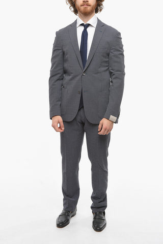 Pink Check GATE Wool and Silk Stretchy Suit