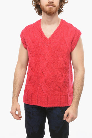 Cable Knit V-Neck Vest