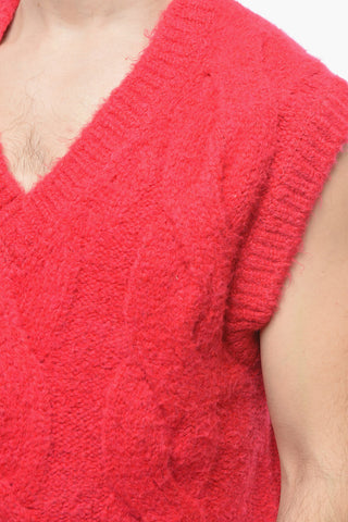Cable Knit V-Neck Vest