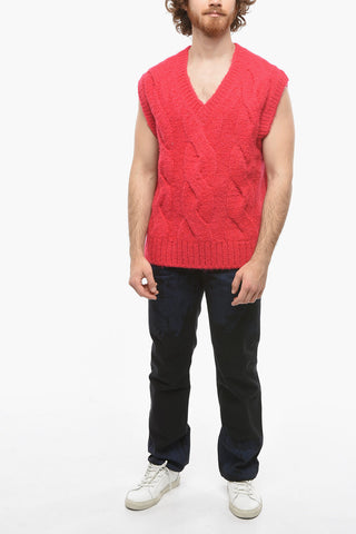 Cable Knit V-Neck Vest