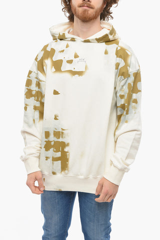 Felpa Hoodie Effetto Acid Wash