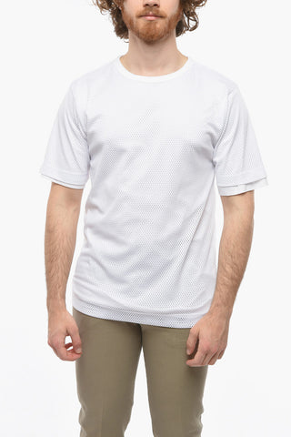 Perforated Double Fabric Crew-Neck T-shirt