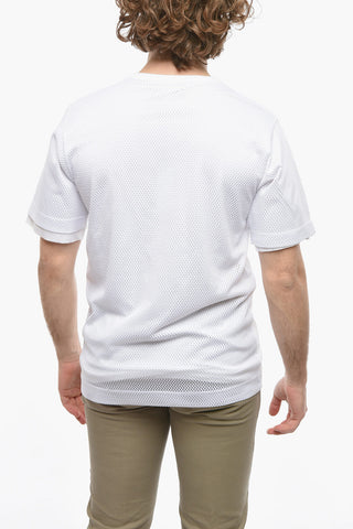 Perforated Double Fabric Crew-Neck T-shirt