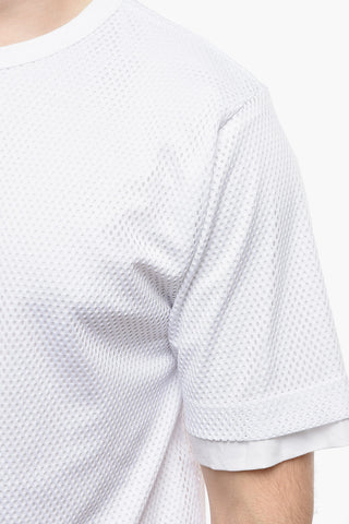 Perforated Double Fabric Crew-Neck T-shirt
