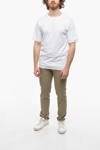 Perforated Double Fabric Crew-Neck T-shirt