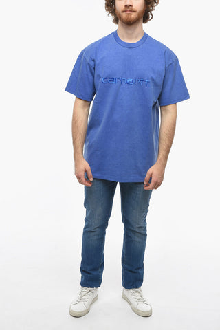 T-Shirt Girocollo con Logo Ricamato