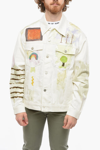 MCQ Oversize watercolor effect denim jacket