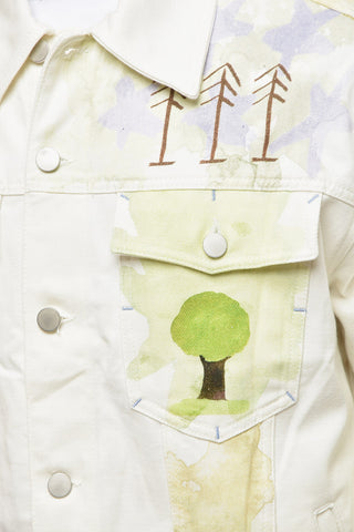 MCQ Oversize watercolor effect denim jacket