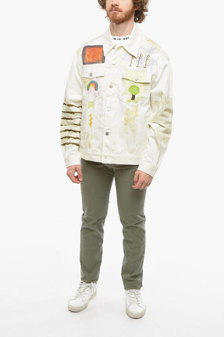 MCQ Oversize watercolor effect denim jacket