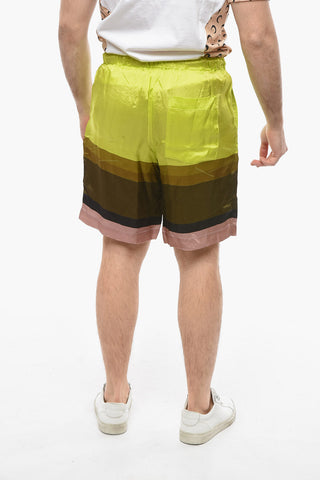 Shorts in Satin di Viscosa a 3 Tasche