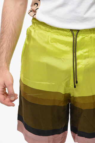 Shorts in Satin di Viscosa a 3 Tasche