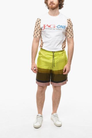 Shorts in Satin di Viscosa a 3 Tasche
