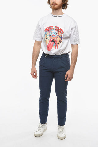 Pantaloni a Una Pince Slim Fit a Quadri