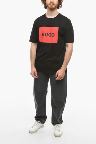 Contrasting Logo-Printed Crew-Neck T-shirt