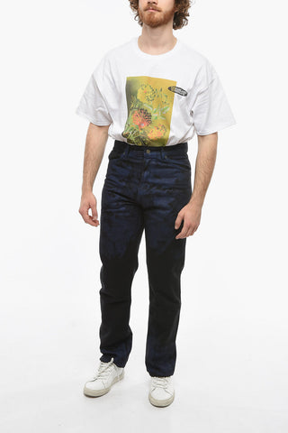 Jeans Bicolore Effetto Acid Wash 20cm