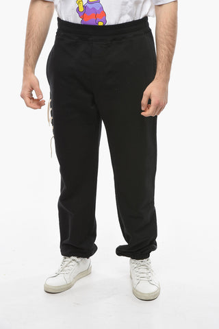 2 Pockets Cotton Joggers with Lace-up Detail