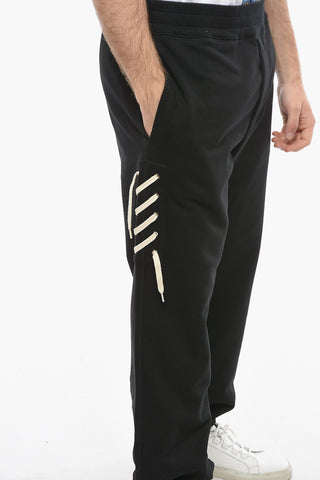 2 Pockets Cotton Joggers with Lace-up Detail