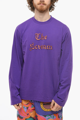 T-Shirt Girocollo THE SCREAM in Cotone Stretch con Ricamo