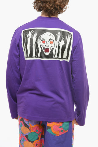 T-Shirt Girocollo THE SCREAM in Cotone Stretch con Ricamo