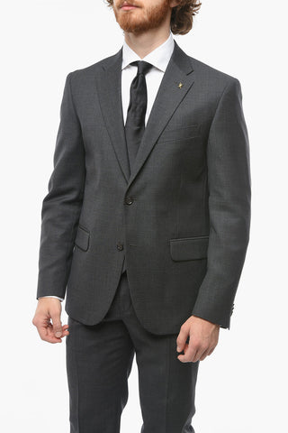 CC COLLECTION Abito 2 Bottoni RIGHT in Lana Vergine Pin Check