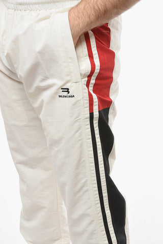 Nylon Joggers with Contrasting Side Bands