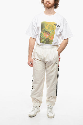 Nylon Joggers with Contrasting Side Bands