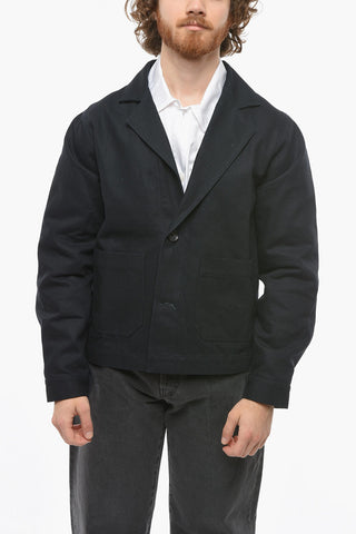 2-Buttons Denim Blazer with patch Pockets