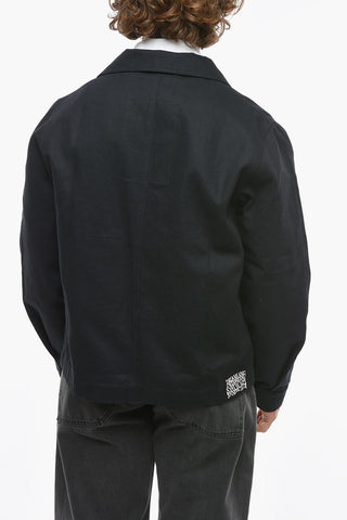 2-Buttons Denim Blazer with patch Pockets