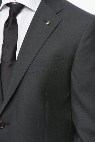 CC COLLECTION 2 Button RIGHT Jacquard Virgin Wool Suit with Flap Pockets